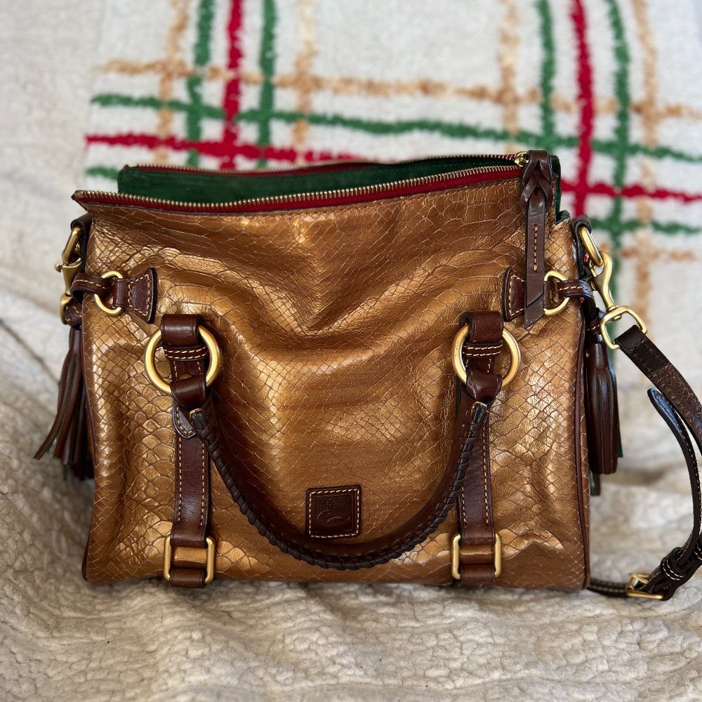 Dooney & Bourke Python Embossed Leather Satchel - image 1